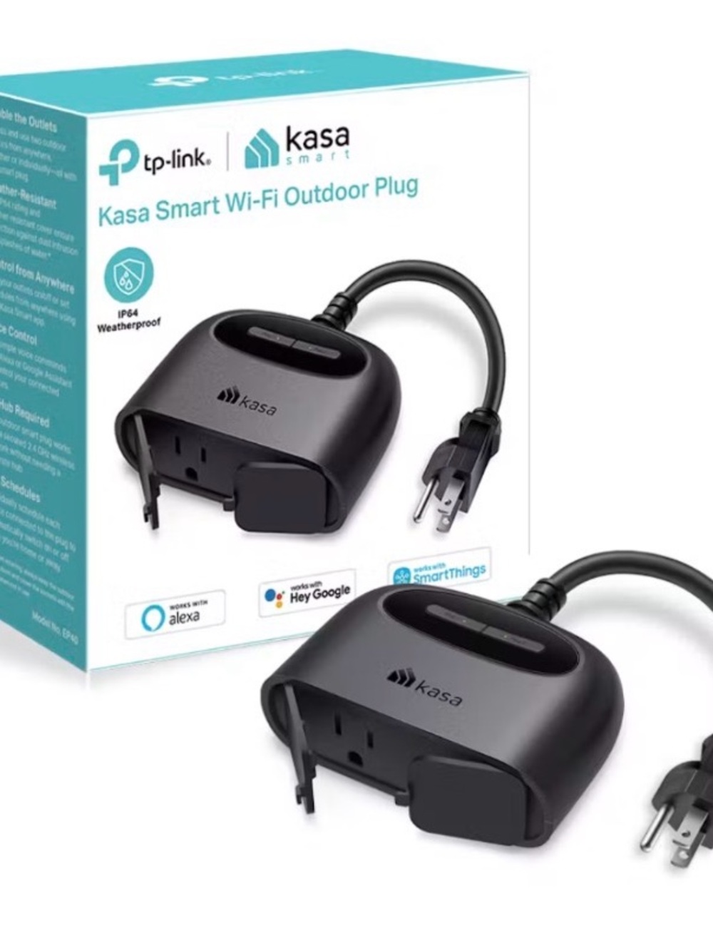 Smart Wi‑Fi Outdoor Plug – Black